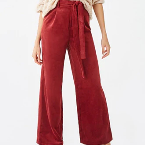 Forever 21 Pants - Forever21 Belted Corduroy Palazzo Pants Forever 21 Pants - Forever21 Belted Corduroy Palazzo Pants